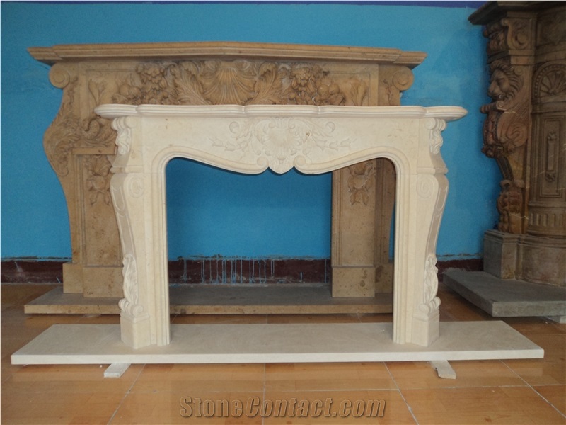 2024 Year NEW Design White Marble Modern Fireplace