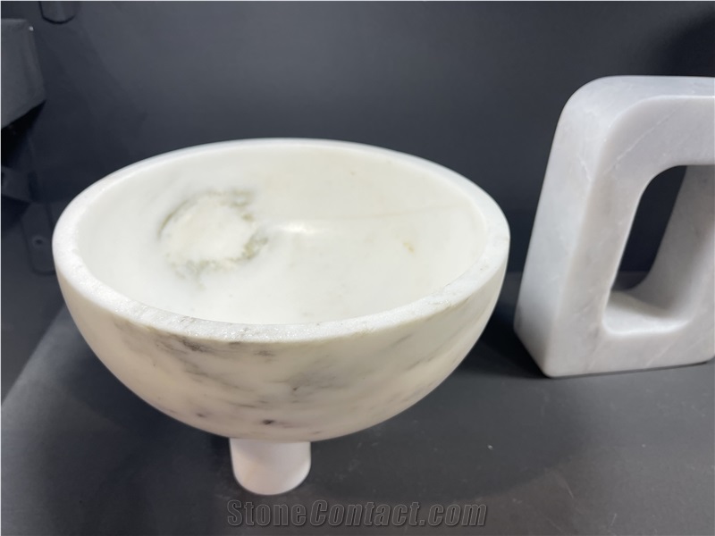 Home Decorative  White Marble Key Bowls