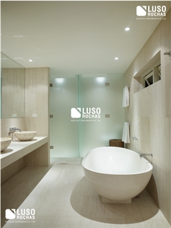 Moca Creme Limestone Bathroom Wall And Floor Tiles