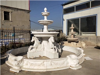 Artistic Carved Natural White Marble Fountain