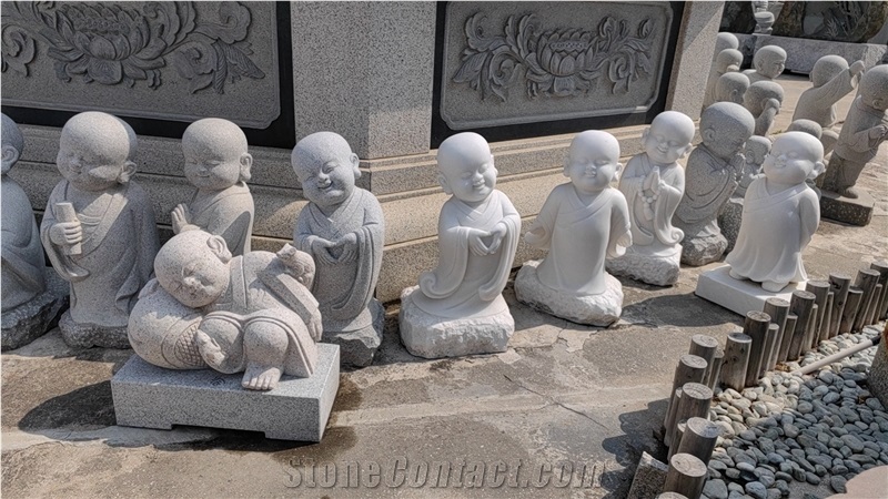 Stone Baby Buddha Monk Sculpture By Granite