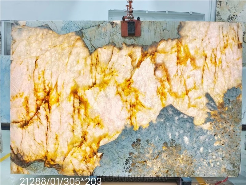 Backlit Patagonia Quartzite Slab For Villa Project Slabs