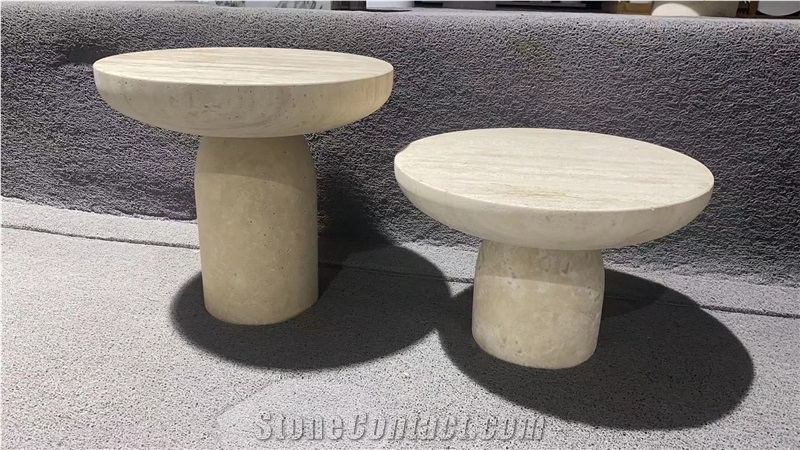 Living Room Natural Stone Base Travertine Coffee Table Top