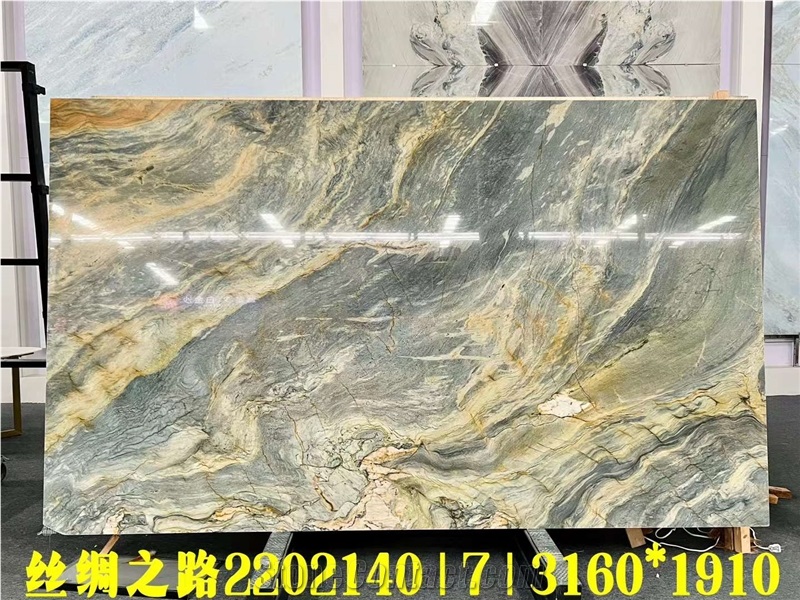 Brazil Silk Road Quartzite Bule Polished Slabs