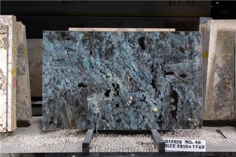 Luxury Stone Blue Emerald Labradorite Granite Slabs