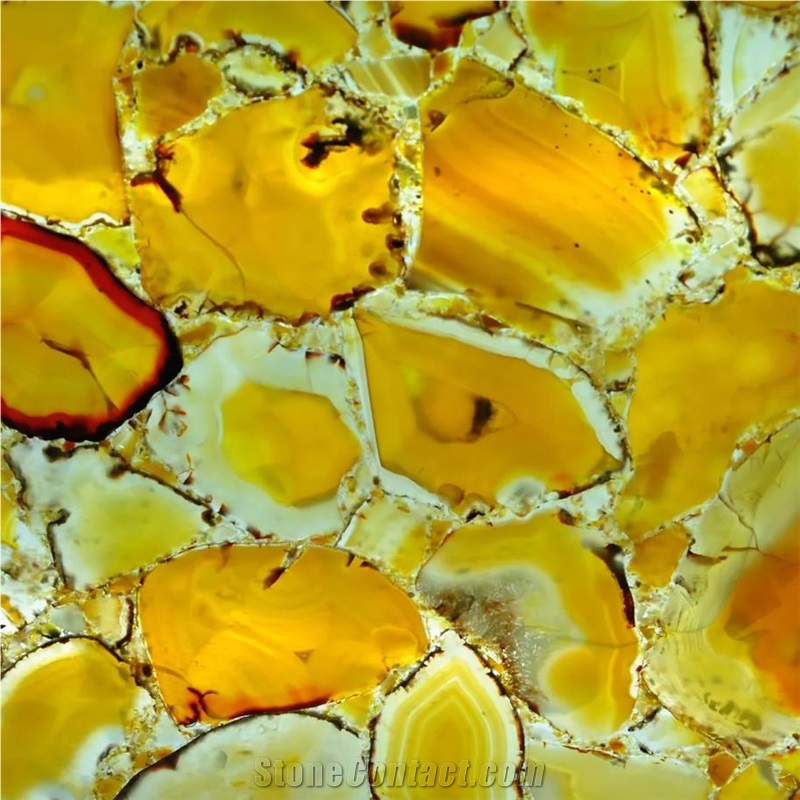 Yellow Agate Semiprecious Stone 