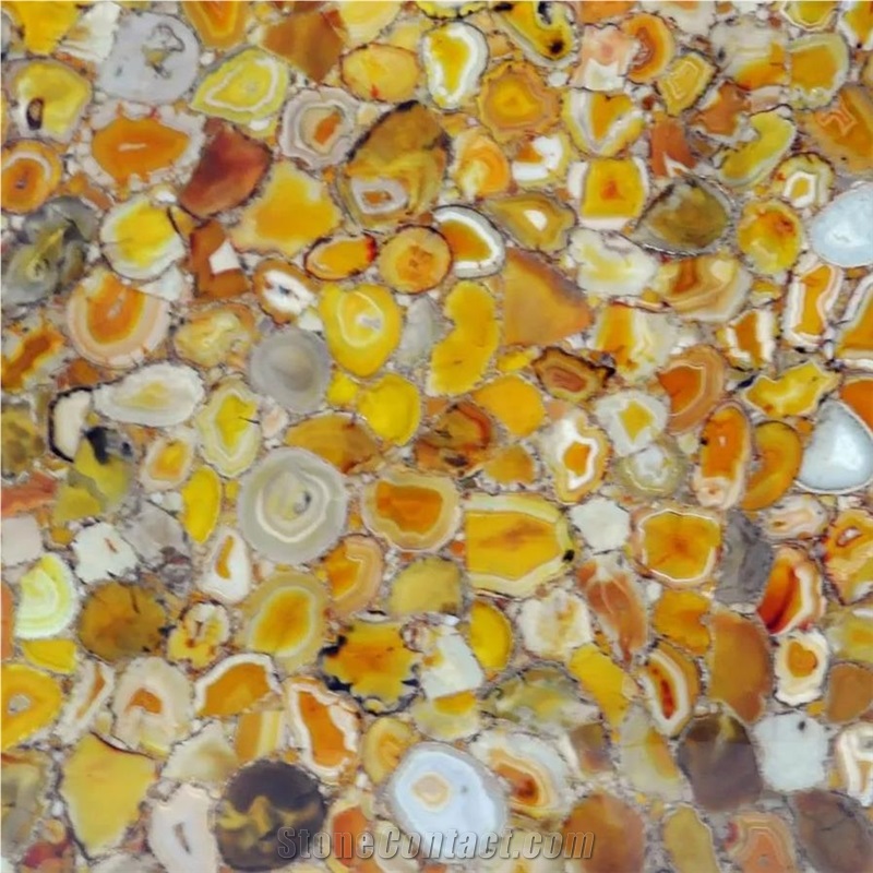 Yellow Agate Semiprecious Stone Tile