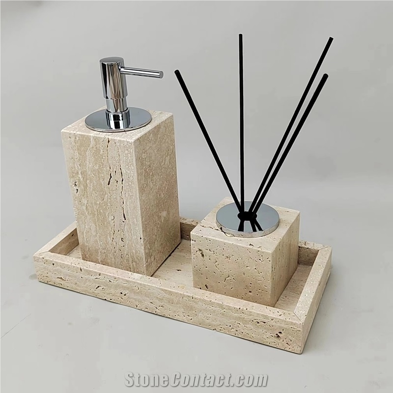 Beige Travertine Stone Bathroom Accessories