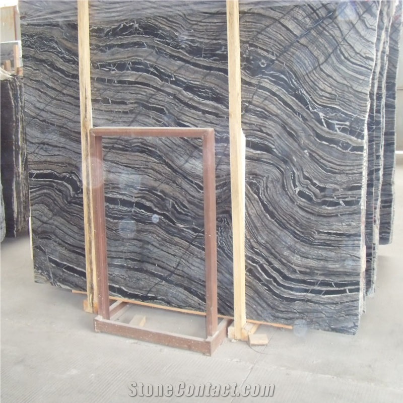 Black Wood Vein Marble Ancient Wood Grain Forest Slab Tiles
