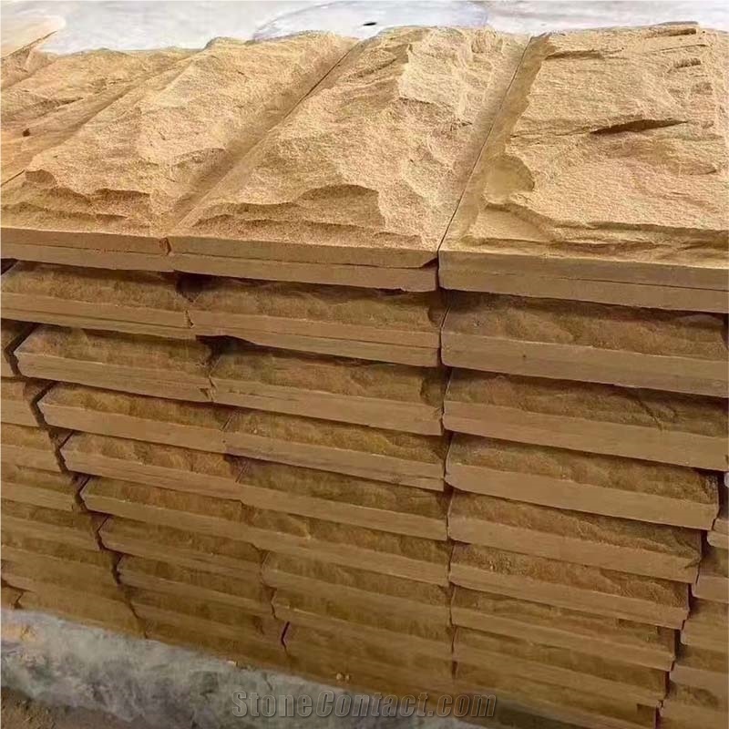 China Sandstone Mushroom Tile Slabs Split Wall Stone