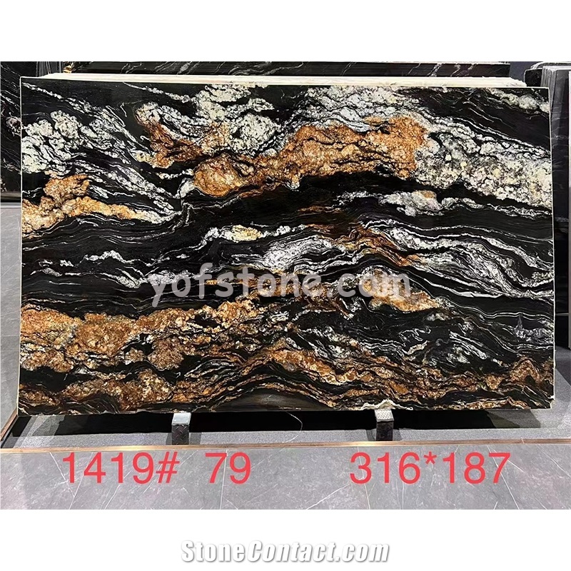 Polished Magma Gold Granite Slabs For Walling Use