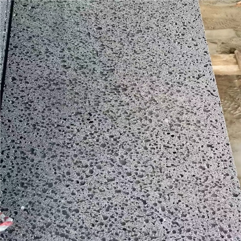 Zhanjiang Grey Basalt Lava Stone Slab Tiles