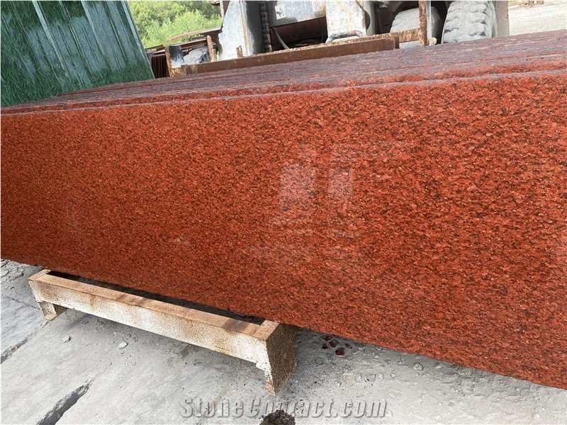 China Dyed Red Granite Slabs Floor Big