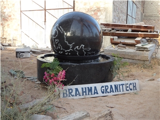 Outdoor Large Granite Stone Ball Sphere Fountain