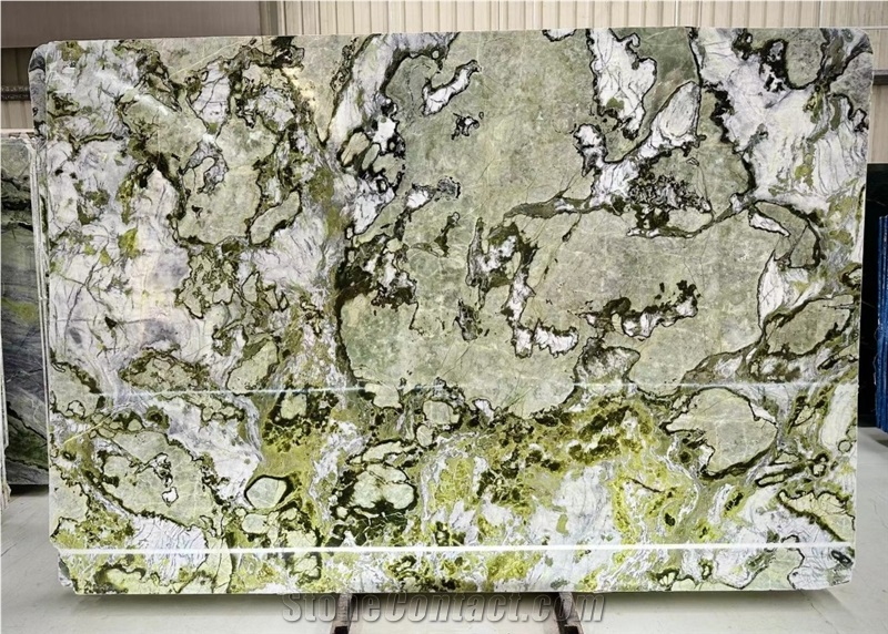 2024 Green Cold Ice Jade Marble Slab Tiles