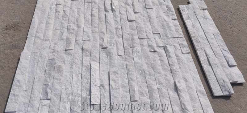 Arctic White Quartzite Stone Ledger Panel - Stone Thin Veneer