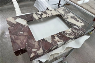 Bathroom Countertop Calacatta Viola Marble Washbasin