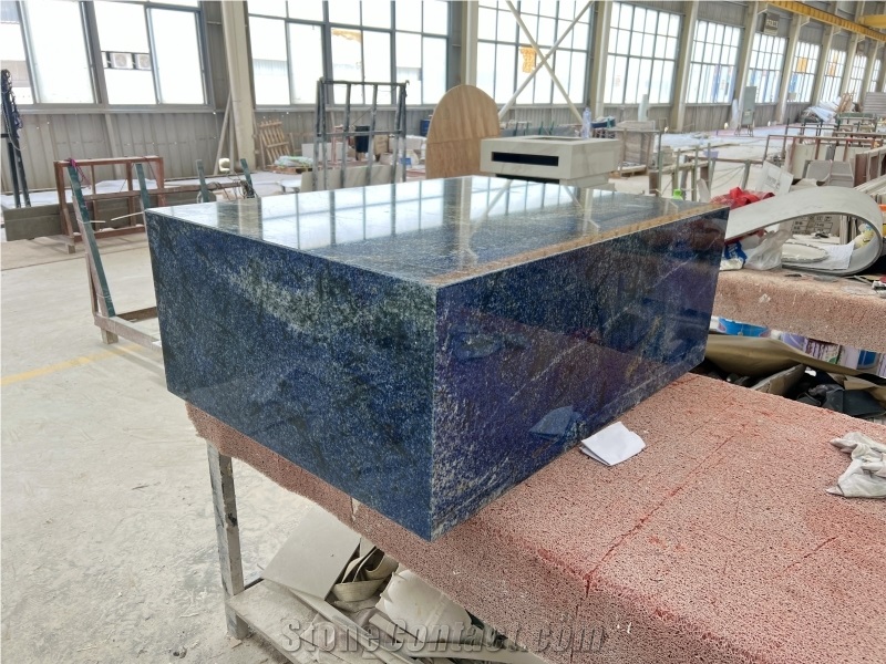 Blue Granite Azul Bahia Plinth Coffee Table