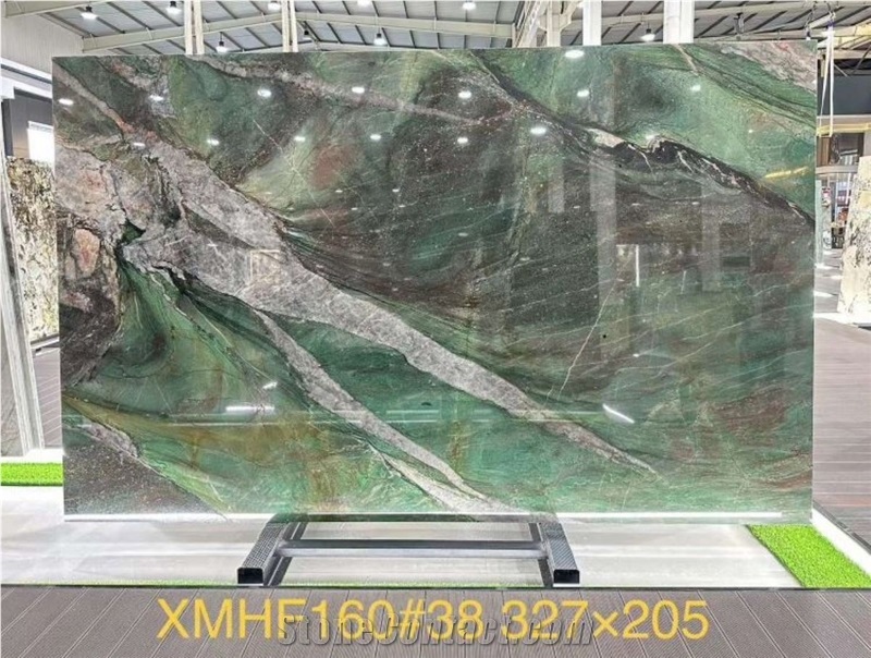 Brazil Emerald Green Quartzite Polished Slabs For Wall Floor