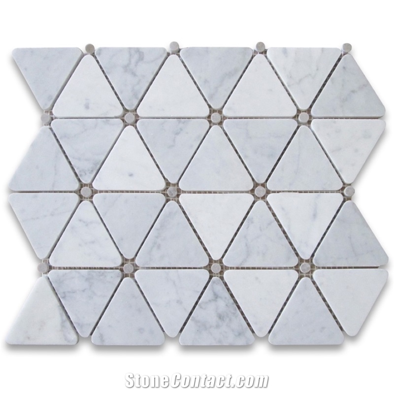 Luxury Ground Decoration White Marble Triangle Mosaic Tiles