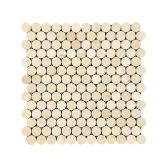 Modern Waterproof Wall Art Beige Marble Round Mosaic Tiles