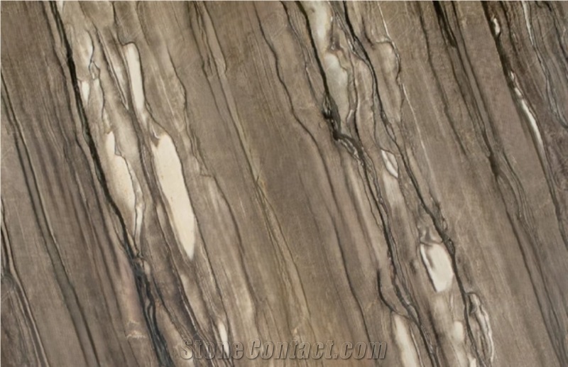 Polished Sequoia Brown Marble Slab For Tiles