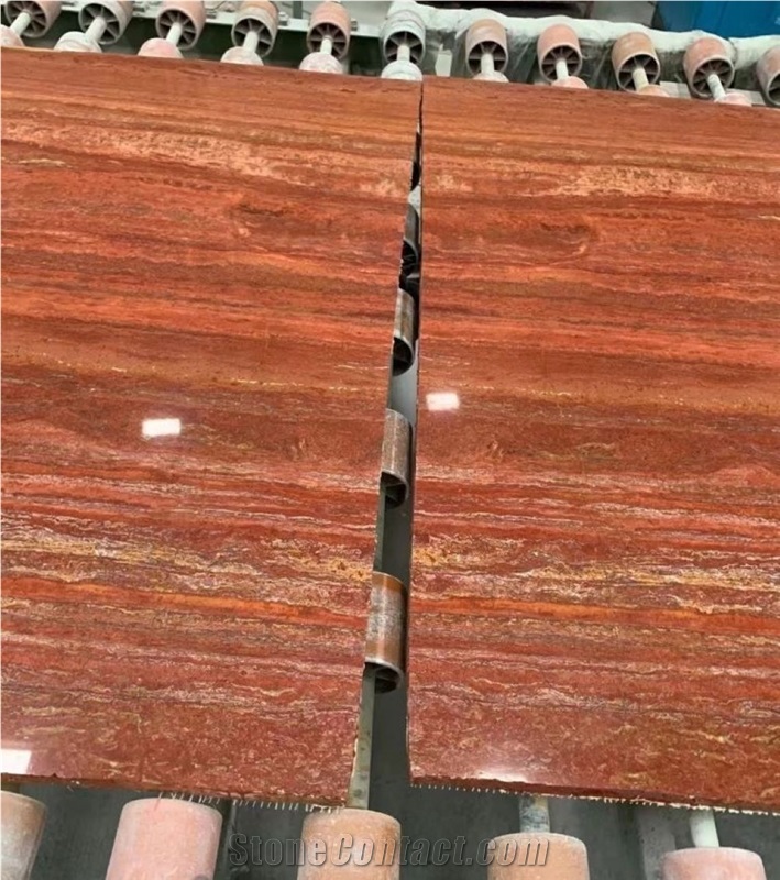 Red Travertine Slab For Flooring Wall Tiles