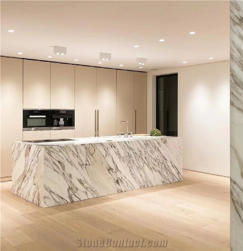 White Arabescato Corchia Marble Slab For Floor Tiles