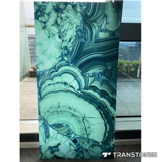 3D Wall Panels Polished Printed Malachite Pattern Alabaster