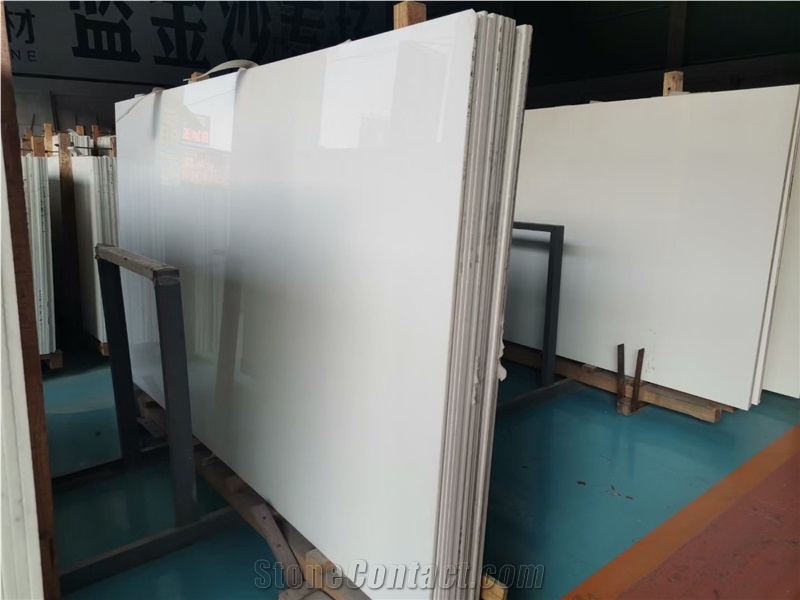 Pure White Nano Stone Slabs Crystallized Glass Tiles