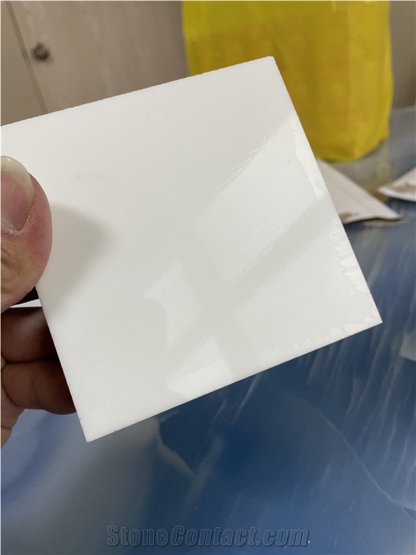 Pure White Nano Stone Slabs Crystallized Glass Tiles