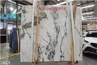 China Clivia Marble Verde White Stone Big Slab