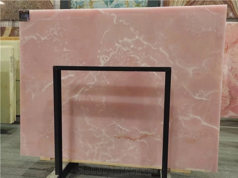 Iran Naghadeh Pink Onyx Slabs Home Wall Decoration