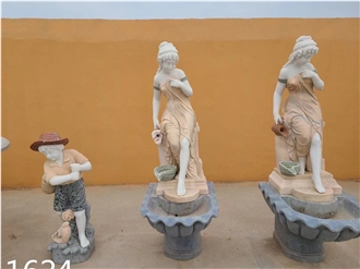 Natural Stone Human Woman Sculpture Garden Art Statues