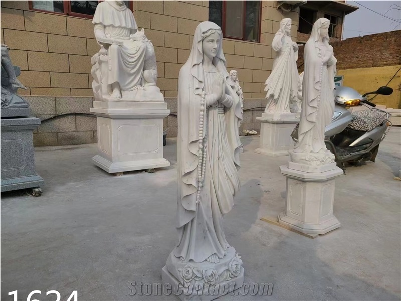 White Marble Human Goddess Sculpture Garden Use