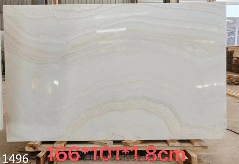 White Tiger Onyx Slabs White Natural Stone Floor Use
