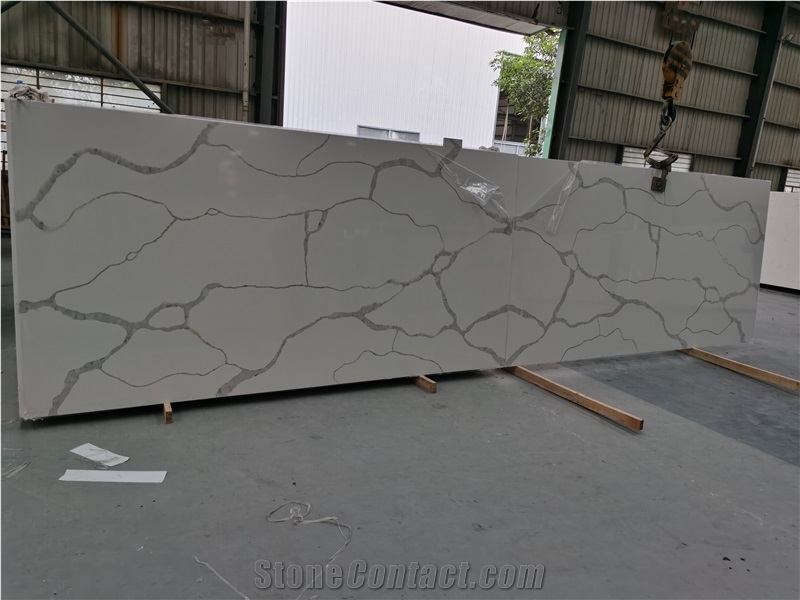 Artificial Stone Calacatta Quartz Slab Quartz Tiles
