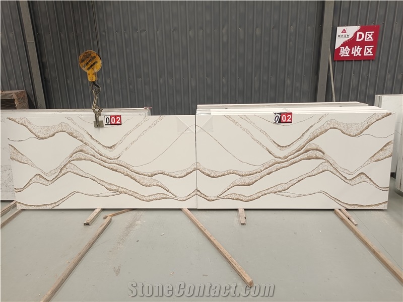Artificial Stone Polished Quartz Slab Quartz Tiles