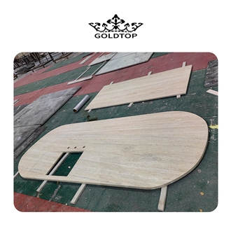 GOLDTOP Italy Super White Travertine Commercial Counters