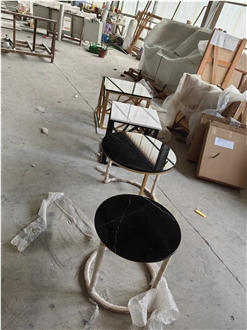GOLDTOP OEM/ODM Round Black Marquina Table Top