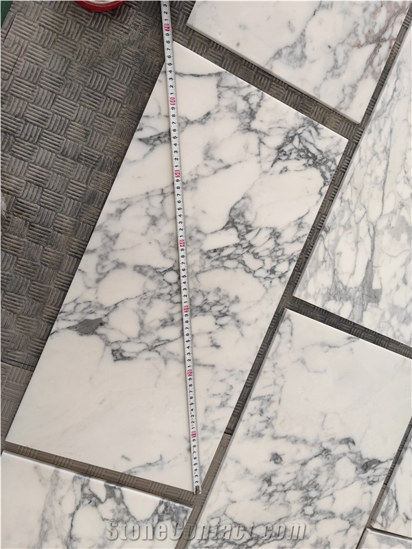 House Decoration Material Arabescato White Marble Tiles
