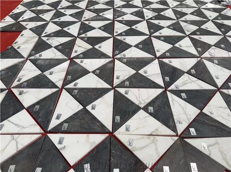 Nature Stone Calacatta White Marble Tiles For Hotel Floor
