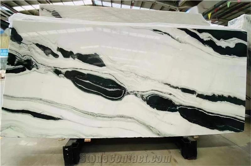 China Panda White Marble Slab Polished