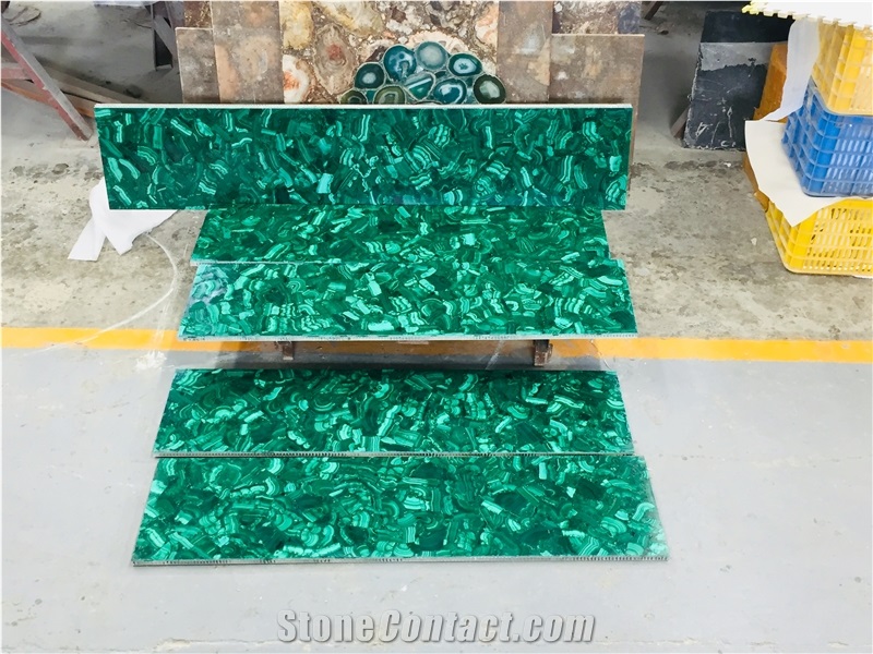 Natural Luxury Green Malachite Semiprecious Stone Slabs