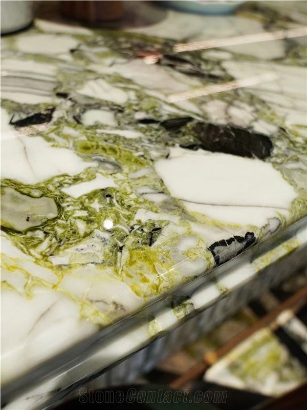 China Orginal Cold Jade Green Marble Slabs