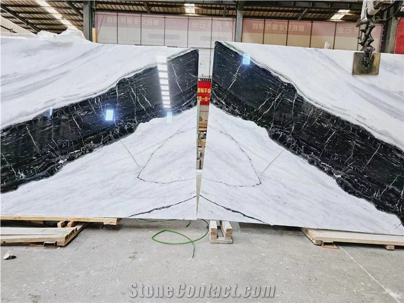 Chinese Panda White Marble Slabs For Decor