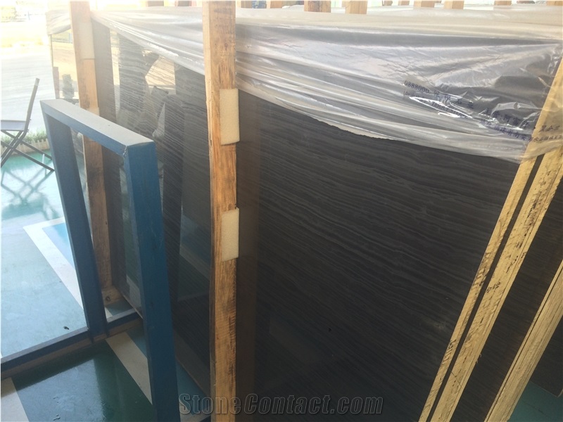High Quality Black Wooden Marble Slabs For Bath Room Use
