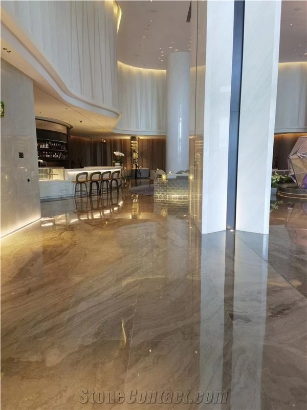 Obama Wood Marble Slabs For Hotel Floor Use