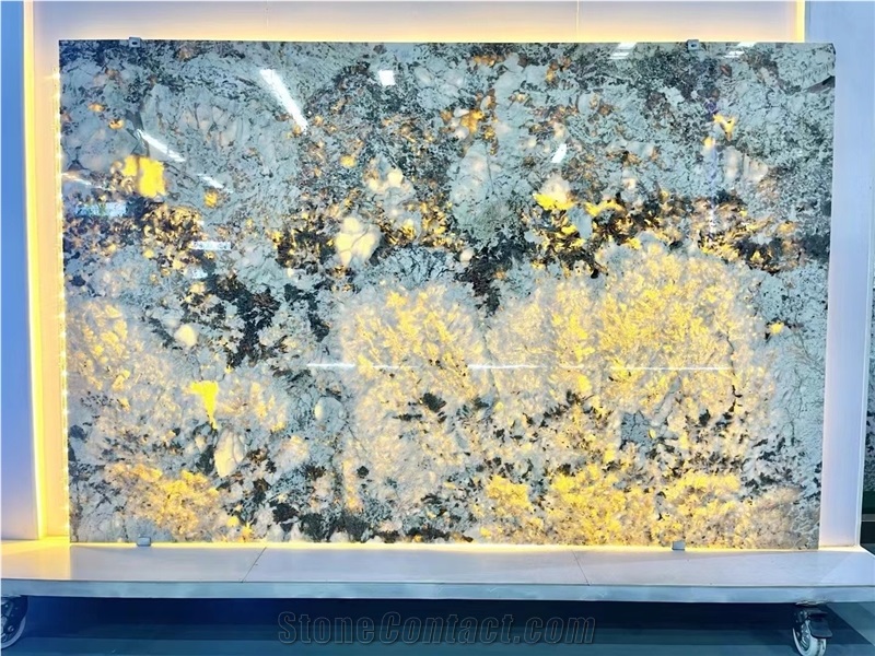 White Patagonia Quartzite Big Slabs For Living Room Design