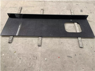Black Artificial Quartz Stone Kitchen Countertops